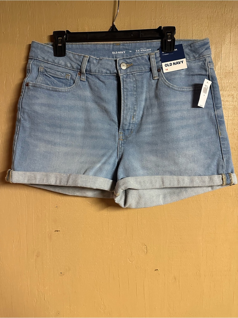 Old Navy Light Wash Denim Roll-Cuff Shorts